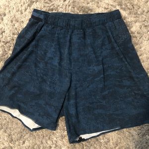 Lululemon Mens Shorts Medium lined 5” inch blue digital